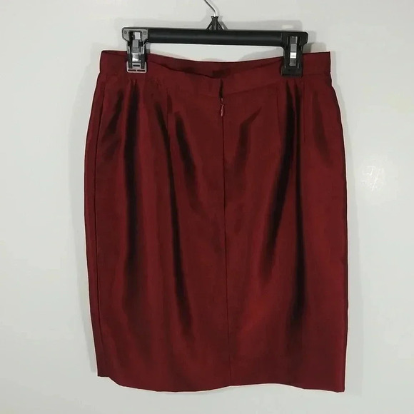 {MMF Collection by Mary McFadden} Vintage Burgundy Red Pencil Skirt - Picture 2 of 10